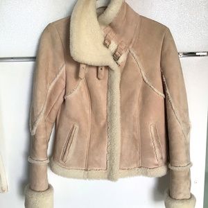 Genuine shearling moto jacket